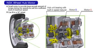 Первый в мире двигатель, интегрированной в ступицу колеса с трансмиссией